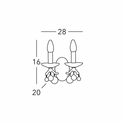 Kolarz 3234.62.3.KoT - Aplique de pared de cristal CARMEN 2xE14/60W/230V chapado en oro 24K