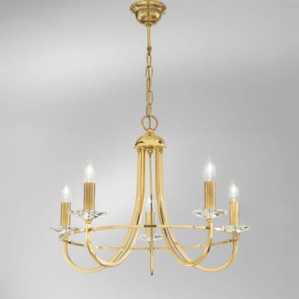 Kolarz 330.85.8C - Lámpara de araña de cristal en una cadena IMPERIAL 5xE14/60W/230V dorado