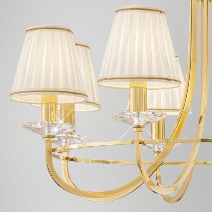 Kolarz 330.85.8C - Lámpara de araña de cristal en una cadena IMPERIAL 5xE14/60W/230V dorado