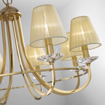 Kolarz 330.88.8C - Lámpara colgante de cristal IMPERIAL 8xE14/60W/230V dorado