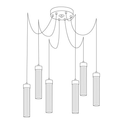 Kolarz 6009.30650 - Lámpara colgante RAGGIO 6xE14/25W/230V araña plata