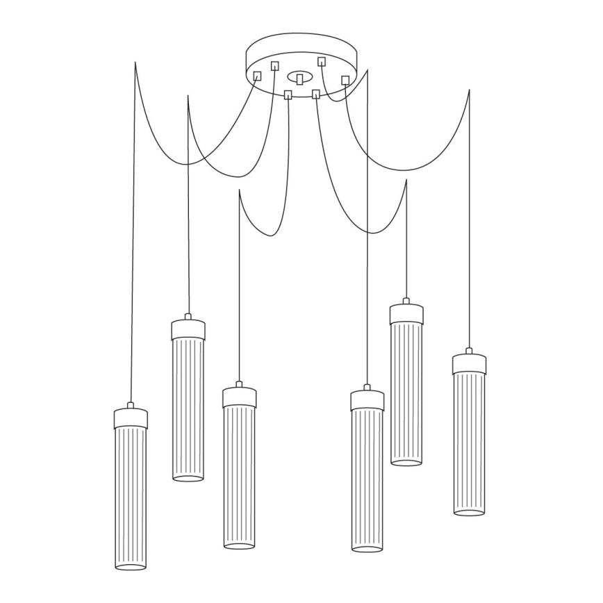 Kolarz 6009.30650 - Lámpara colgante RAGGIO 6xE14/25W/230V araña plata
