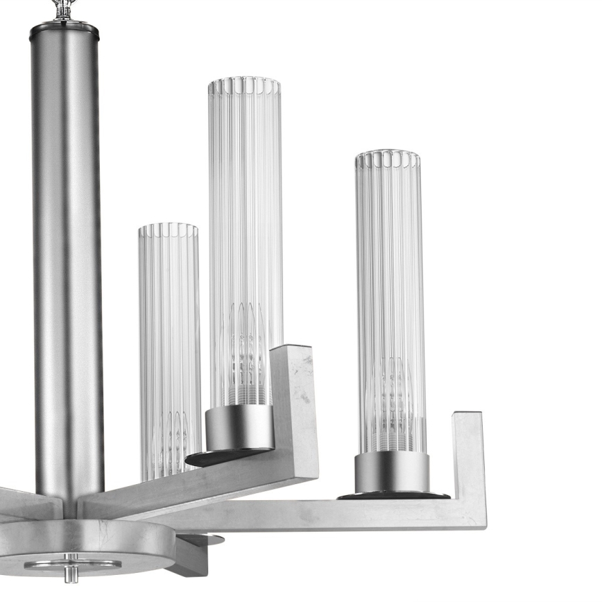 Kolarz 6009.80650 - Lámpara colgante con cadena RAGGIO 6xE14/25W/230V plateado