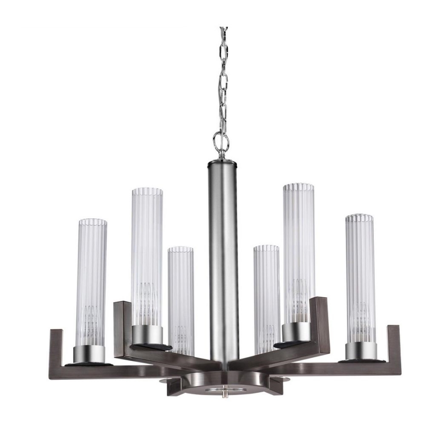 Kolarz 6009.80660 - Lámpara de araña con cadena RAGGIO 6xE14/25W/230V cromo mate