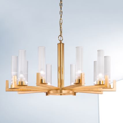 Kolarz 6009.81030 - Lámpara colgante de cadena RAGGIO 10xE14/25W/230V oro 24K
