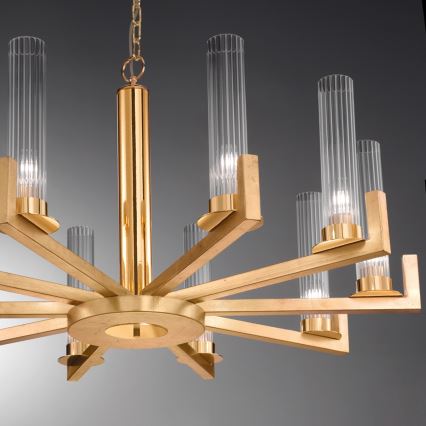 Kolarz 6009.81030 - Lámpara colgante de cadena RAGGIO 10xE14/25W/230V oro 24K