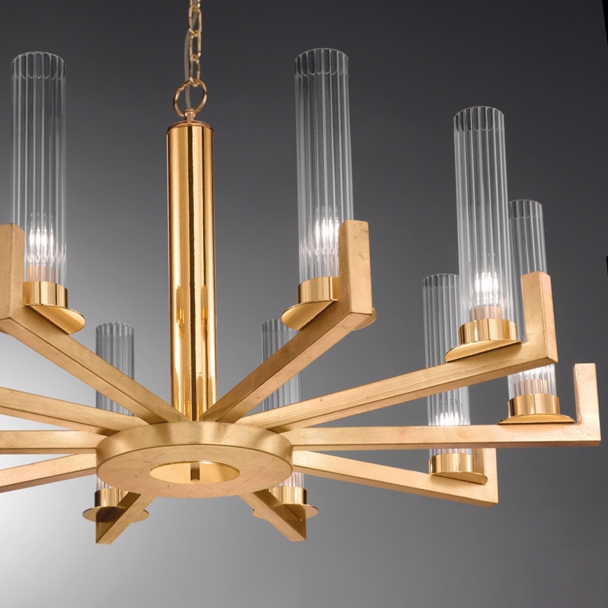Kolarz 6009.81030 - Lámpara colgante de cadena RAGGIO 10xE14/25W/230V oro 24K
