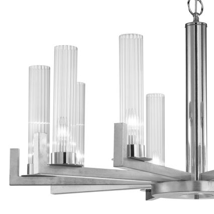 Kolarz 6009.81050 - Lámpara de araña con cadena RAGGIO 10xE14/25W/230V plateado