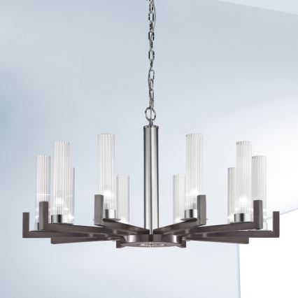 Kolarz 6009.81060 - Lámpara colgante con cadena RAGGIO 10xE14/25W/230V cromo mate