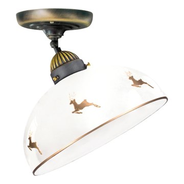 Kolarz 731.10.151 - Lámpara de techo de montaje en superficie NONNA 1xE27/75W/230V, Ø 30 cm, acabado oro rosa con motivos de ciervo