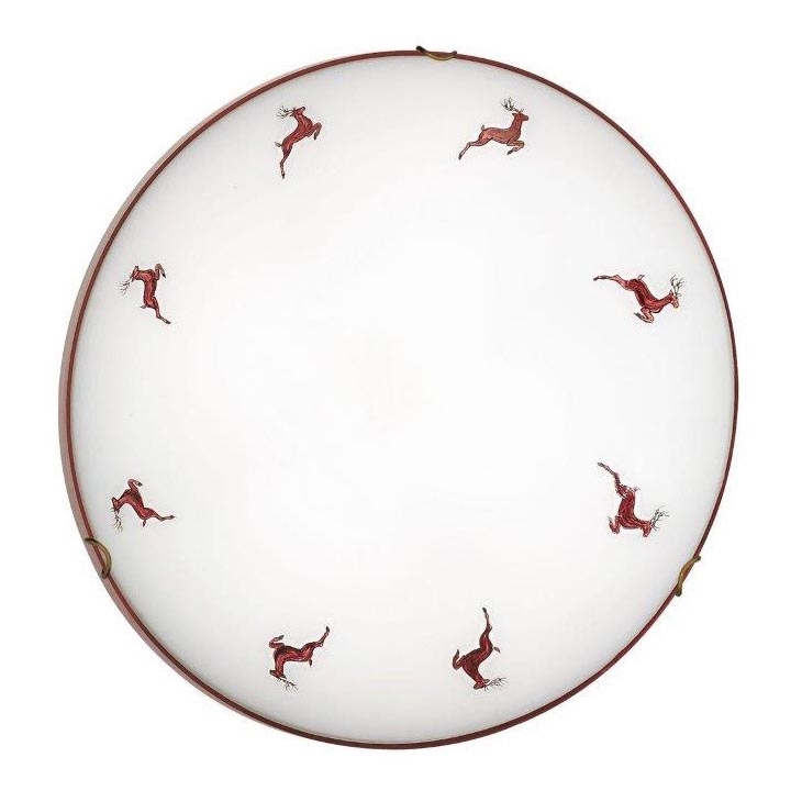 Kolarz 731.13.4.103-Plafón NONNA 3xE27/60W/230V pr.50cm ciervo rojo