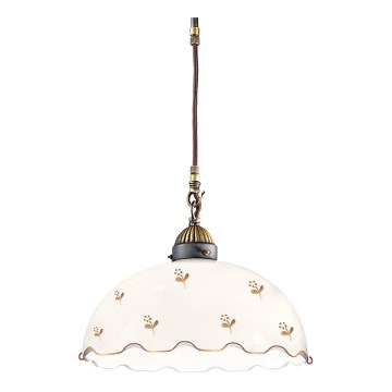 Kolarz 731.30.161 - Lámpara colgante con cable NONNA 1xE27/75W/230V, Ø 30 cm, con motivos florales, oro rosa