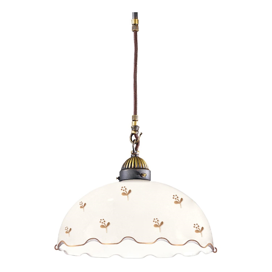 Kolarz 731.30.161 - Lámpara colgante con cable NONNA 1xE27/75W/230V, Ø 30 cm, con motivos florales, oro rosa