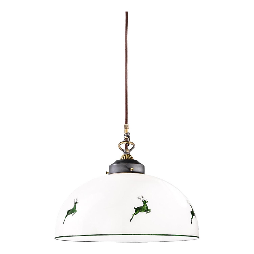 Kolarz 731.32.102 - Lámpara colgante NONNA 1xE27/75W/230V diá. 36 cm ciervo verde