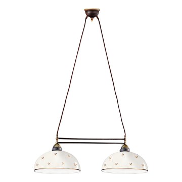 Kolarz 731.82.171 - Lámpara colgante con cable NONNA 2xE27/75W/230V con motivos florales, oro rosa