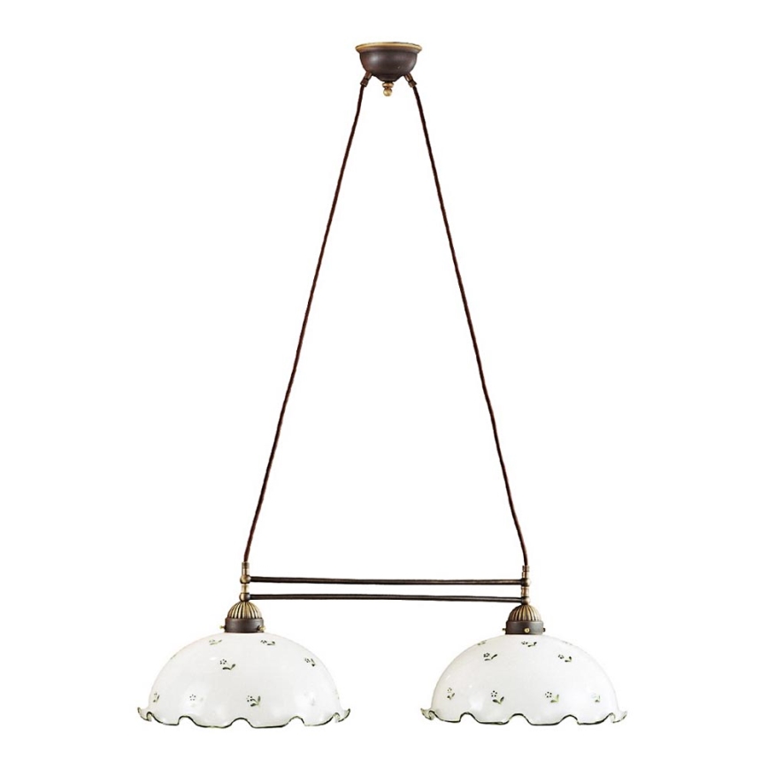 Kolarz 731.82.26 - Lámpara de araña en ristra NONNA 2xE27/75W/230V verde