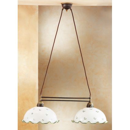 Kolarz 731.82.26 - Lámpara de araña en ristra NONNA 2xE27/75W/230V verde