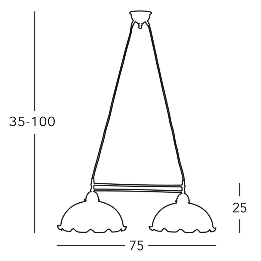 Kolarz 731.82.26 - Lámpara de araña en ristra NONNA 2xE27/75W/230V verde