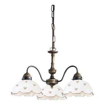 Kolarz 731.83.160 - Lámpara colgante con cadena NONNA 3xE27/75W/230V, diseño floral, oro rosa