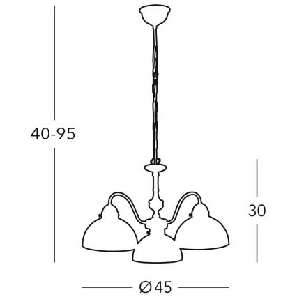 Kolarz 731.83.73 - Lámpara de araña de luces con cadena NONNA 3x/E27/75W/230V