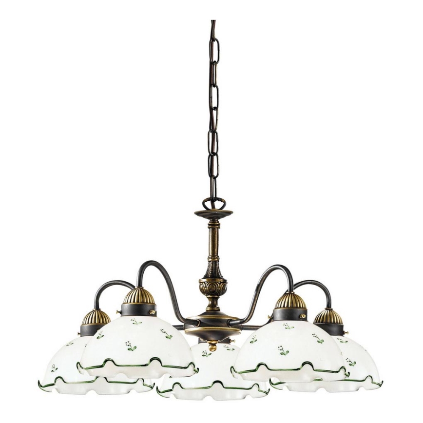 Kolarz 731.85.21 - Lámpara de araña de luces de cadena NONNA 5xE27/75W/230V verde