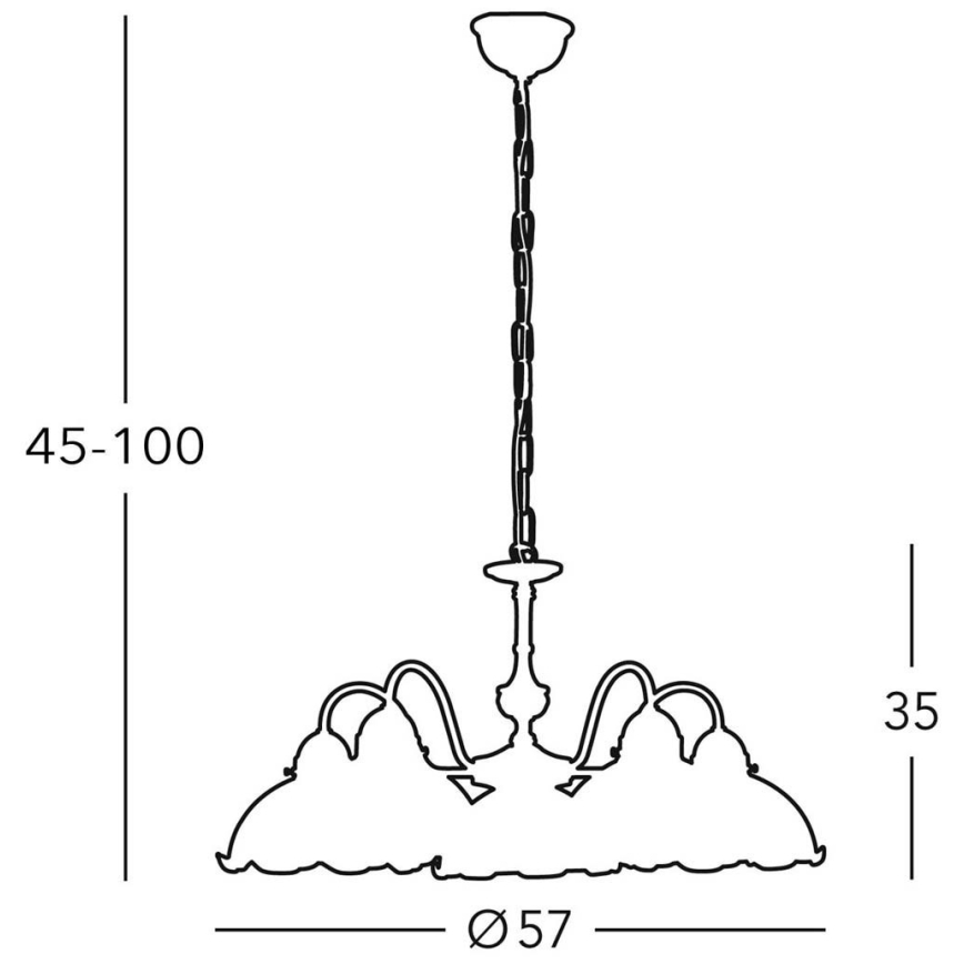 Kolarz 731.85.53 - Lámpara de araña de luces con cadena NONNA 5xE27/75W/230V