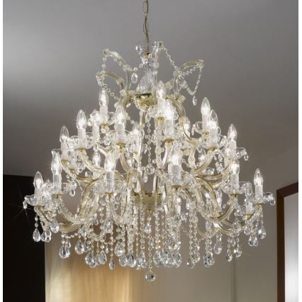Kolarz 960.812+12+6 - Lámpara de araña de cristal con cadena VALERIE 30xE14/40W/230V
