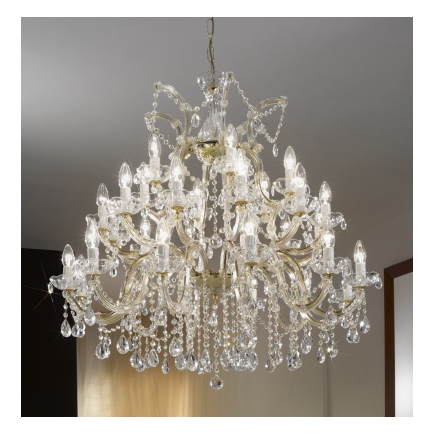 Kolarz 960.812+12+6 - Lámpara de araña de cristal con cadena VALERIE 30xE14/40W/230V