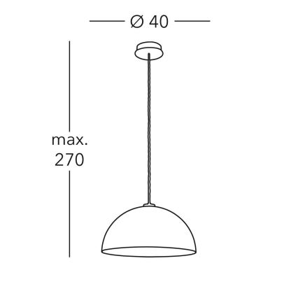 Kolarz A1339.31.Wm.VinAg/40 - Lámpara de araña en cadena CULT 1xE27/100W/230V d. 40 cm plata