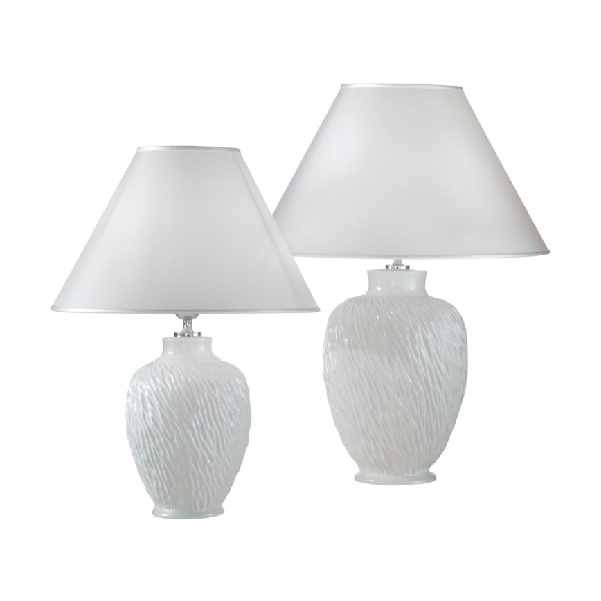 Kolarz A1340.70 - Lámpara de mesa CHIARA 1xE27/100W/230V blanco diámetro 30 cm
