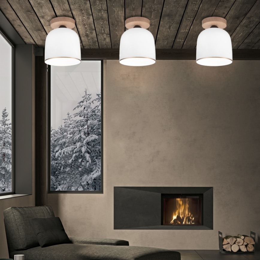 Kolarz A1352.11.Au - Lámpara de techo NONNA 1xE27/60W/230V roble/blanco/dorado