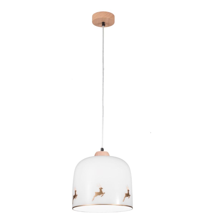 Kolarz A1352.31.Au.100 - Lámpara colgante NONNA 1xE27/60W/230V ciervo roble/blanco/dorado