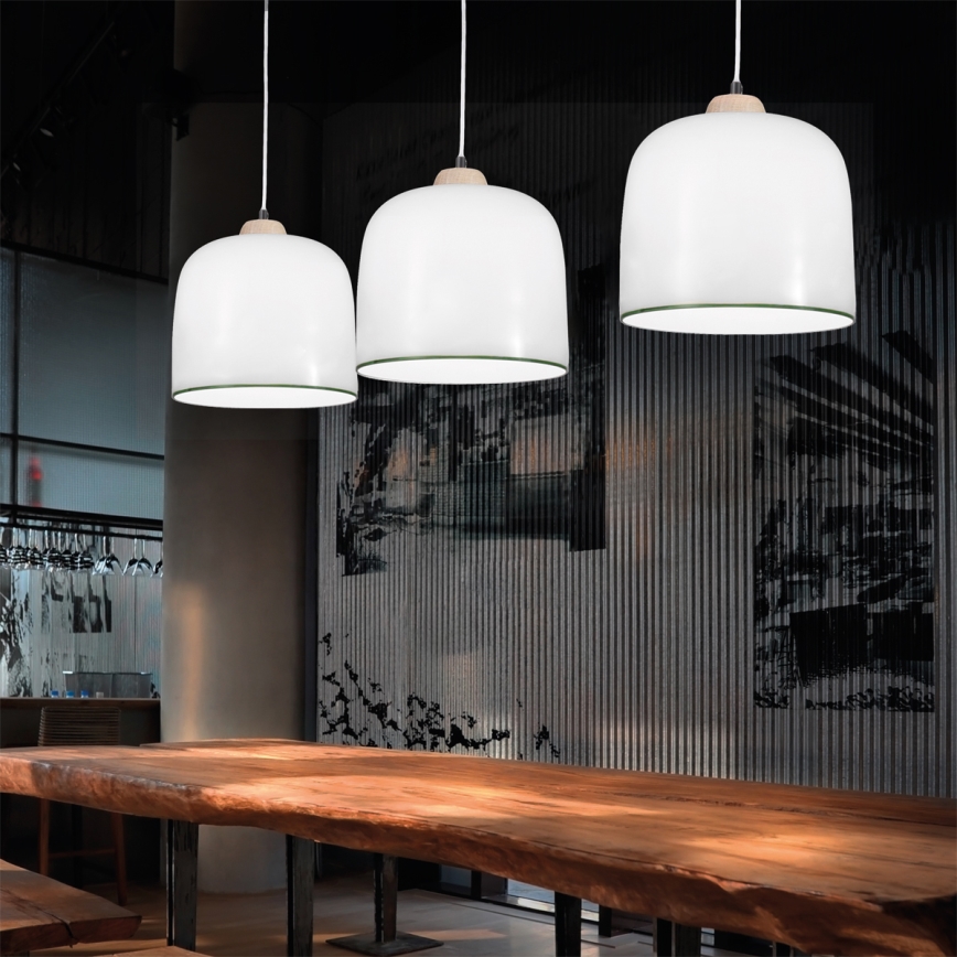 Kolarz A1352.31.G - Lámpara colgante NONNA 1xE27/60W/230V roble/blanco/Verde
