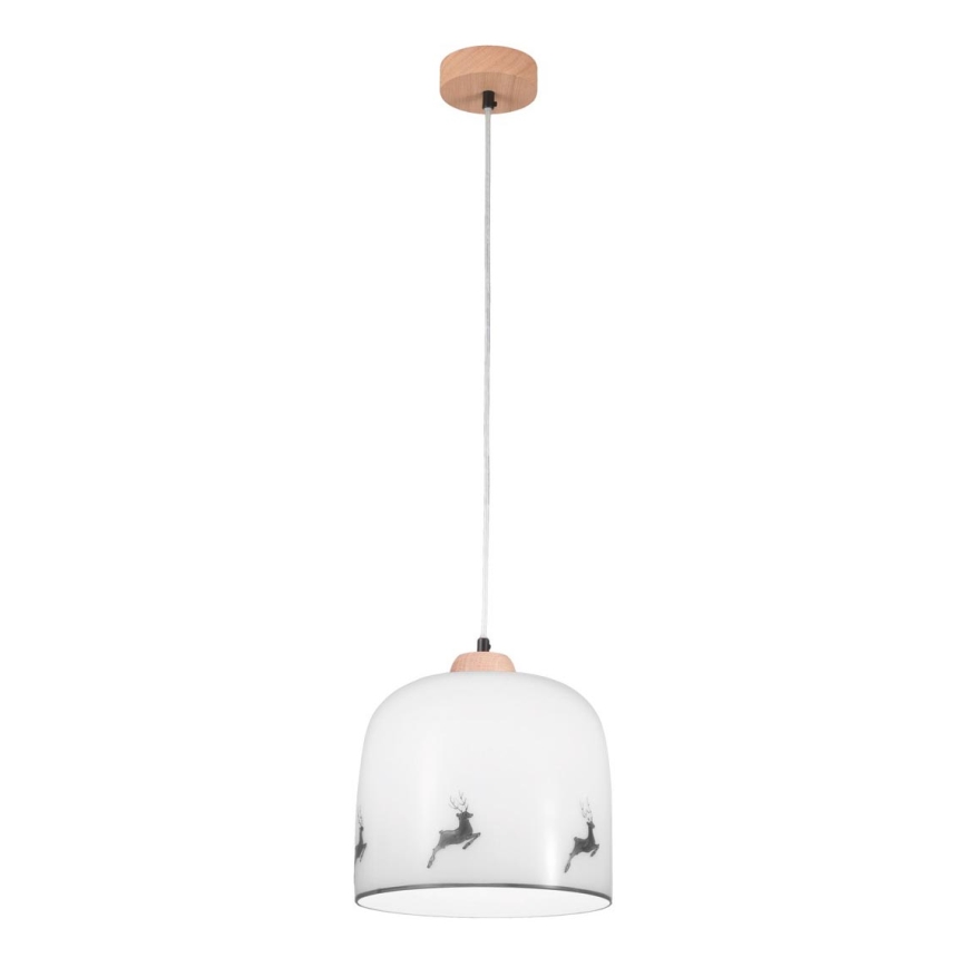 Kolarz A1352.31.Gr.100 - Lámpara colgante NONNA 1xE27/60W/230V ciervo roble/blanco/gris