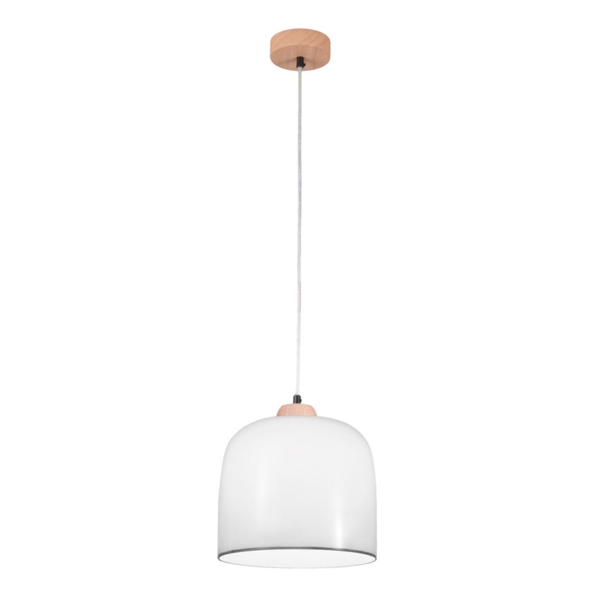 Kolarz A1352.31.Gr - Lámpara colgante NONNA 1xE27/60W/230V roble/blanco/gris