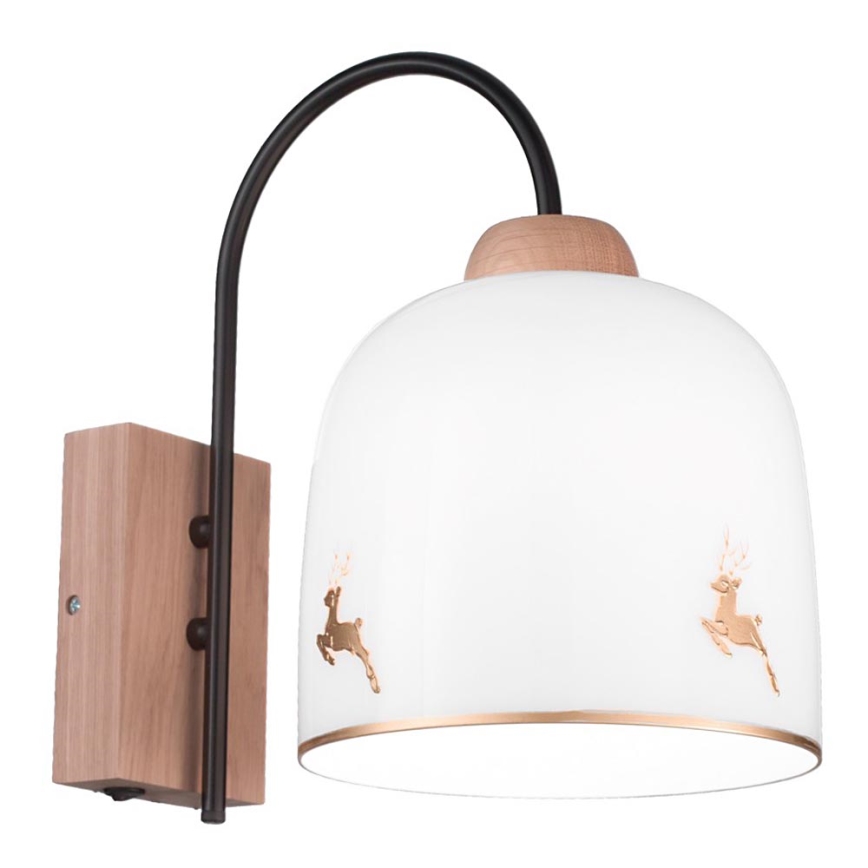 Kolarz A1352.61.Au.100 - Aplique NONNA 1xE27/60W/230V ciervo roble/blanco/dorado