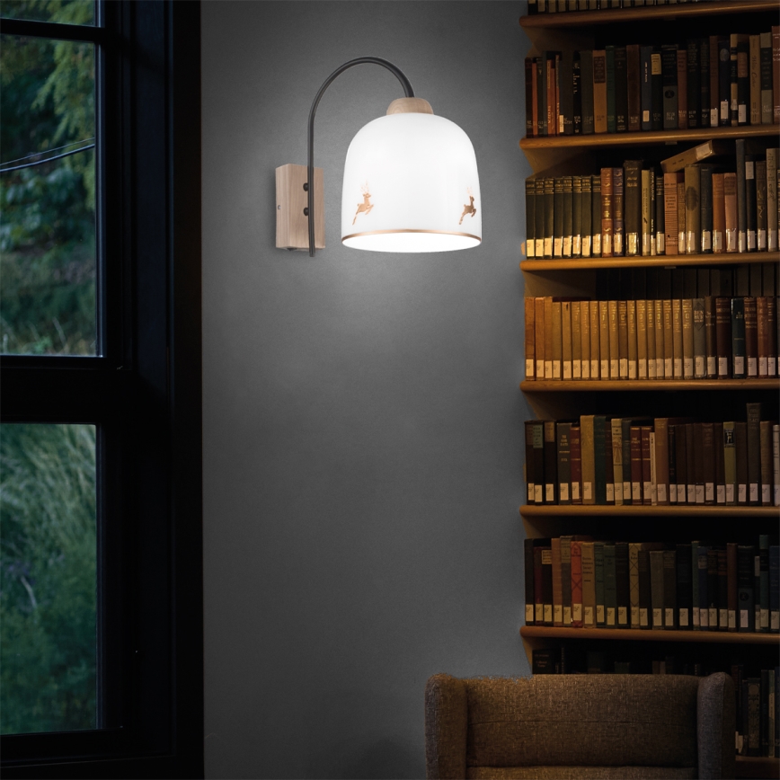 Kolarz A1352.61.Au.100 - Aplique NONNA 1xE27/60W/230V ciervo roble/blanco/dorado