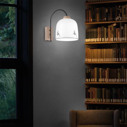 Kolarz A1352.61.Gr.100 - Aplique NONNA 1xE27/60W/230V ciervo roble/blanco/gris