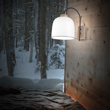 Kolarz A1352.61.Gr - Aplique NONNA 1xE27/60W/230V roble/blanco/gris