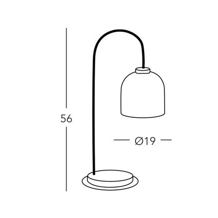 Kolarz A1352.71.Gr - Lámpara de mesa NONNA 1xE27/60W/230V roble/blanco/gris