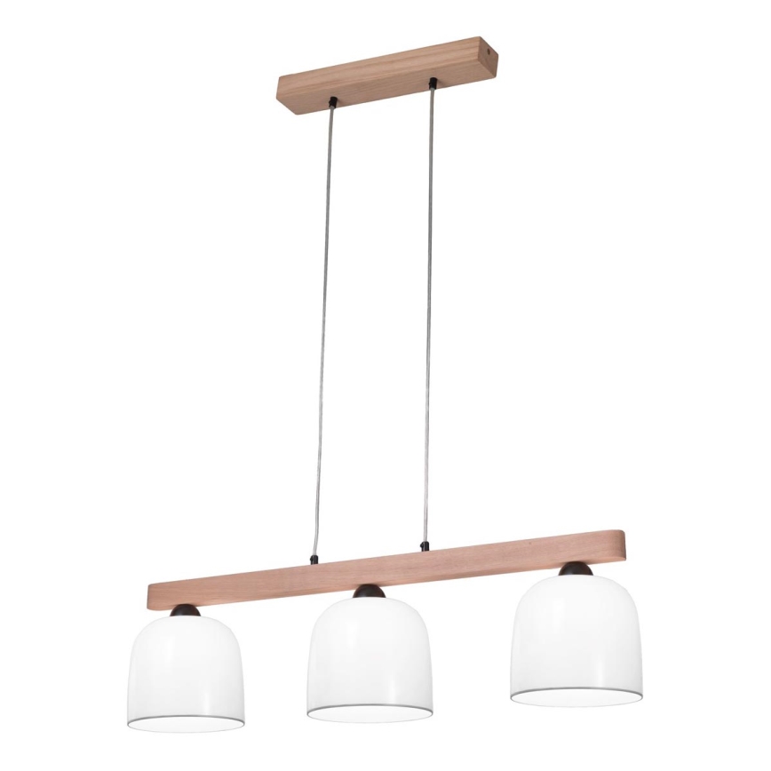 Kolarz A1352.83.Gr - Lámpara colgante NONNA 3xE27/60W/230V roble/blanco/gris