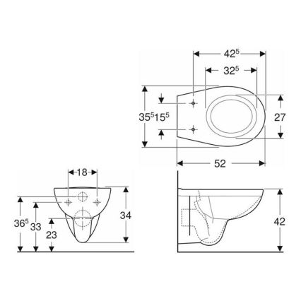 Kolo K93101000 - Inodoro suspendido Rimfree Rekord cerámica/blanco