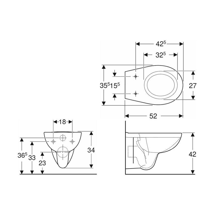 Kolo K93101000 - Inodoro suspendido Rimfree Rekord cerámica/blanco