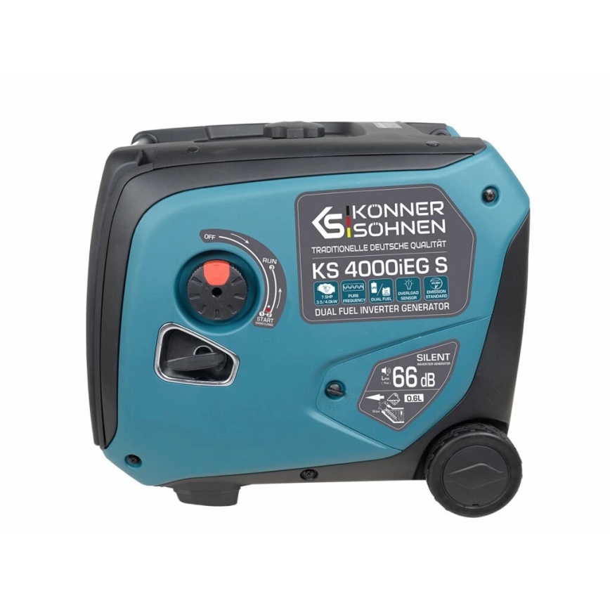 Könner & Söhnen 5106 - Generador eléctrico inversor de gas y gasolina KS 4000iEG S 4000W