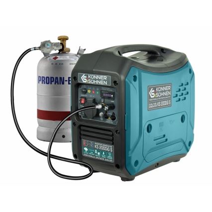 Könner & Söhnen KS7869 - Generador eléctrico inversor de gas y gasolina KS 2000iG S 2000W