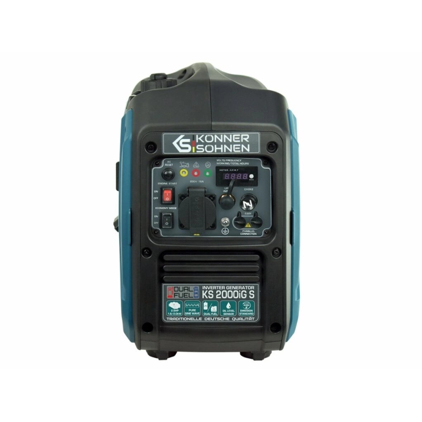 Könner & Söhnen KS7869 - Generador eléctrico inversor de gas y gasolina KS 2000iG S 2000W