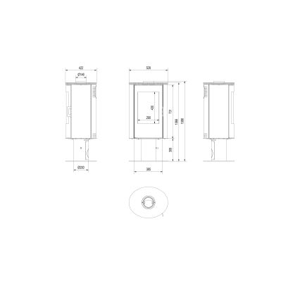 Kratki - Chimenea de acero 8kW 150mm