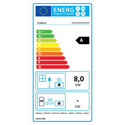 Kratki - Estufa de acero para chimenea 8kW 150mm