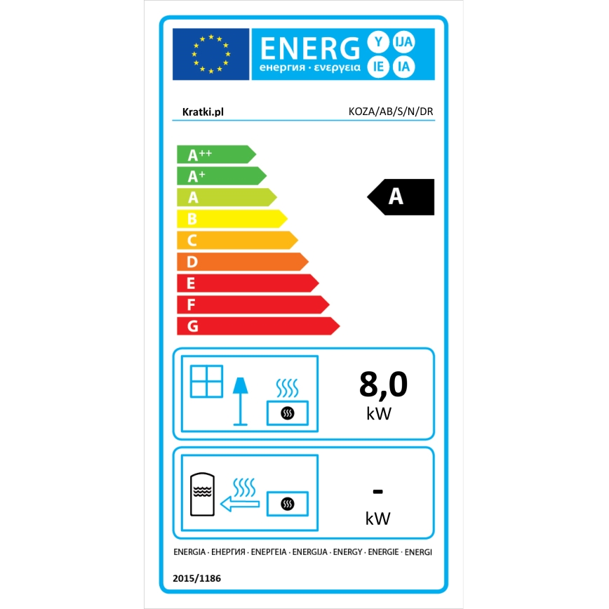 Kratki - Estufa de acero para chimenea 8kW 150mm
