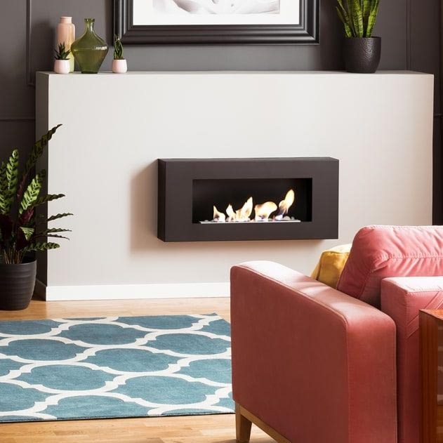 Kratki - Chimenea BIO de pared DELTA/FLAT 40x90 cm 1,5kW negro
